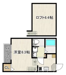 ローズガーデン六本松【2階】の間取り