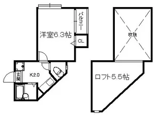 クリスタルハーモニー別府【1階】の間取り
