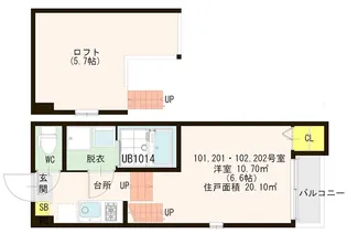 フェリオ福岡井尻【2階】の間取り