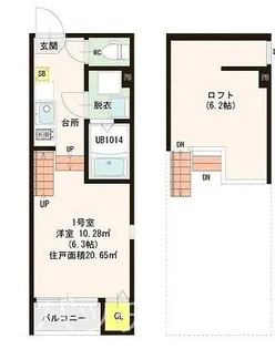 ハーモニーテラス唐原VIII【2階】の間取り