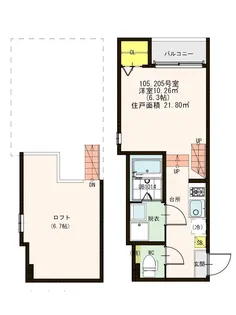 ハーモニーテラス麦野【2階】の間取り