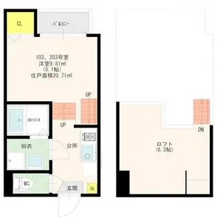 ハイツ蔵【1階】の間取り