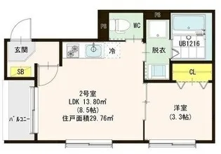 グラン博多堅粕【2階】の間取り