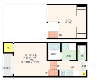 アメティスタ福大前【2階】の間取り