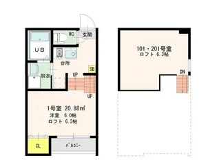 クレア馬出【1階】の間取り