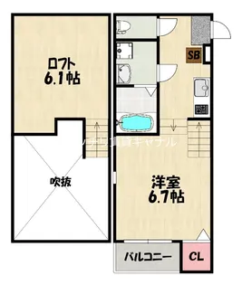 ハーモニーテラス別府【1階】の間取り