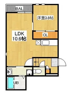 Grandtic 高宮南【1階】の間取り