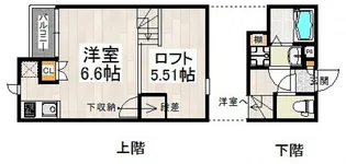 CB千早南カミーノ【1階】の間取り
