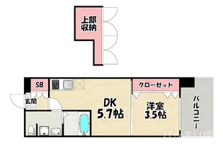 No.60 V-TOWER天神【3階】の間取り