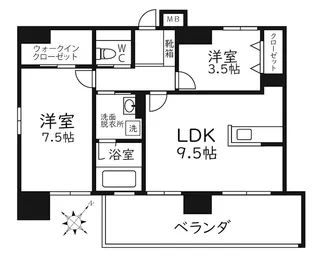 MODERN PALAZZO天神南Leaf【15階】の間取り