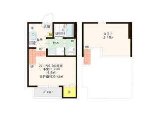 ハーモニーテラス九産大前【2階】の間取り