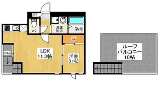 Grandticレジデンス大橋【2階】の間取り