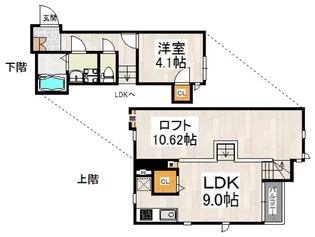 CB千早南カミーノ【1階】の間取り