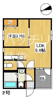 メモリーヒル六本松【2階】の間取り