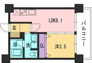 コンダクト福岡東【3階】の間取り