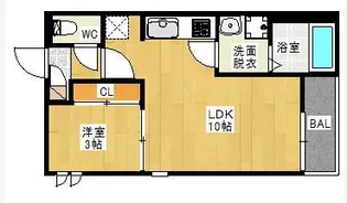 1LDKの間取り画像
