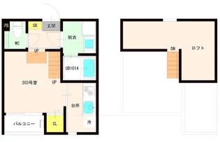 ハーモニーテラス土井【2階】の間取り