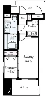 グランフォーレプライム箱崎【6階】の間取り