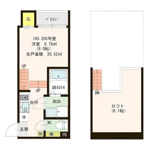 ハーモニーテラス博多南【1階】の間取り