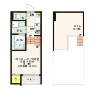 mi casita 箱崎【1階】の間取り