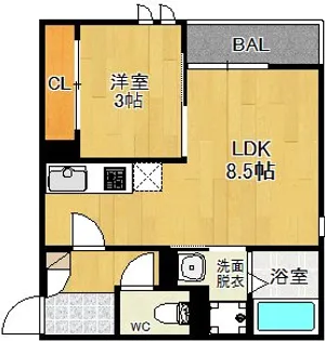 GRANDTIC Giglio博多【1階】の間取り