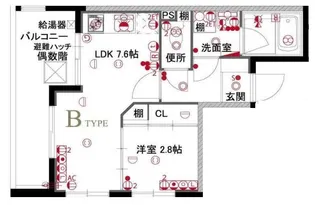 レジデンシャルヒルズリバープレイス【6階】の間取り