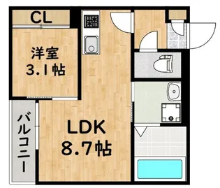 Grandticサンメゾン博多I【1階】の間取り