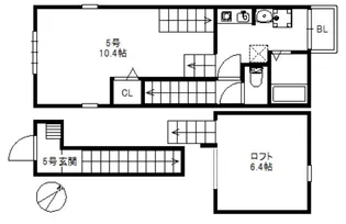 リックメゾン千早【1階】の間取り