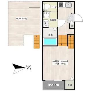 エール姪浜【2階】の間取り