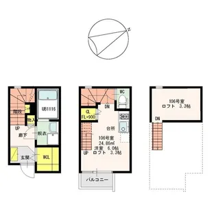 Roca姪浜【1階】の間取り