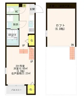 ハーモニーテラス野芥【2階】の間取り