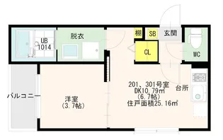 アルカンジュ吉塚本町【2階】の間取り