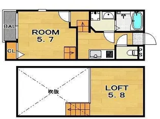 クレオ箱崎宮前壱番館【2階】の間取り