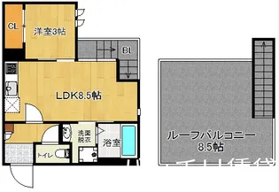 Grandtic 千早【2階】の間取り