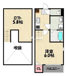 丸石ハイツ梅林【2階】の間取り