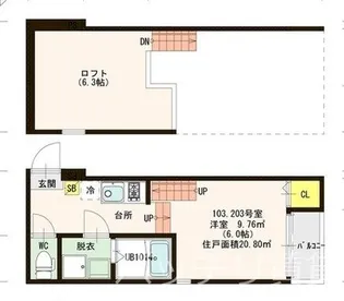 エトワール箱崎【2階】の間取り