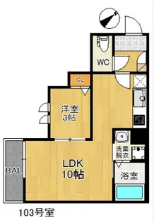 GRANDTIC Riz諸岡【1階】の間取り