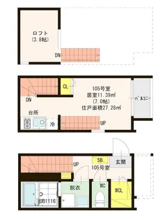 ハーモニーテラス原田II【1階】の間取り