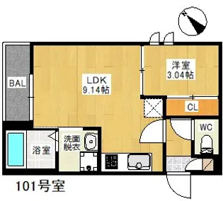 Grandtic 麦野 Park Side【1階】の間取り