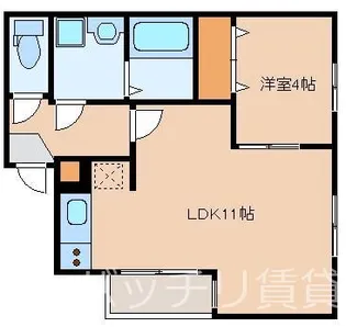 イルミエール千早南【1階】の間取り