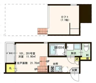 スタート博多【2階】の間取り