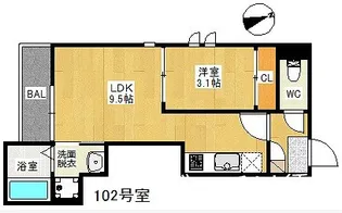 Grandtic 箱崎 Solare【1階】の間取り