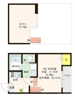 ボヌール井尻【2階】の間取り