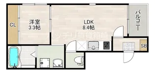 ハーモニーテラス香椎V【1階】の間取り