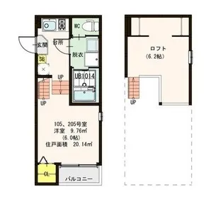 ヴィサージュ室見【2階】の間取り
