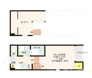 エスクラス福岡南【1階】の間取り