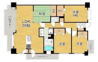 アソシアビュー博多アドレス【3階】の間取り