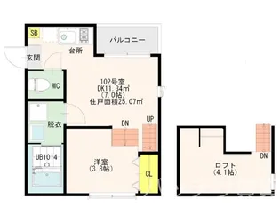 アルカンジュ吉塚本町【1階】の間取り