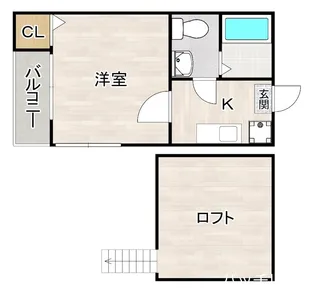 HKRRコーポ馬出【2階】の間取り