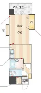 クロスステージ博多駅前【10階】の間取り